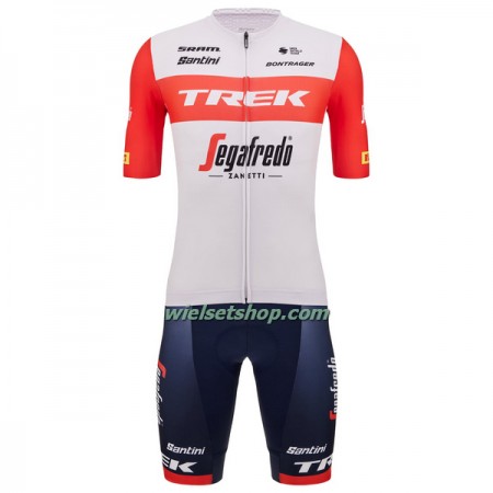 Fietskleding (Fietsshirt + Korte Koersbroek) 2023 Trek-Segafredo - Rood Wit